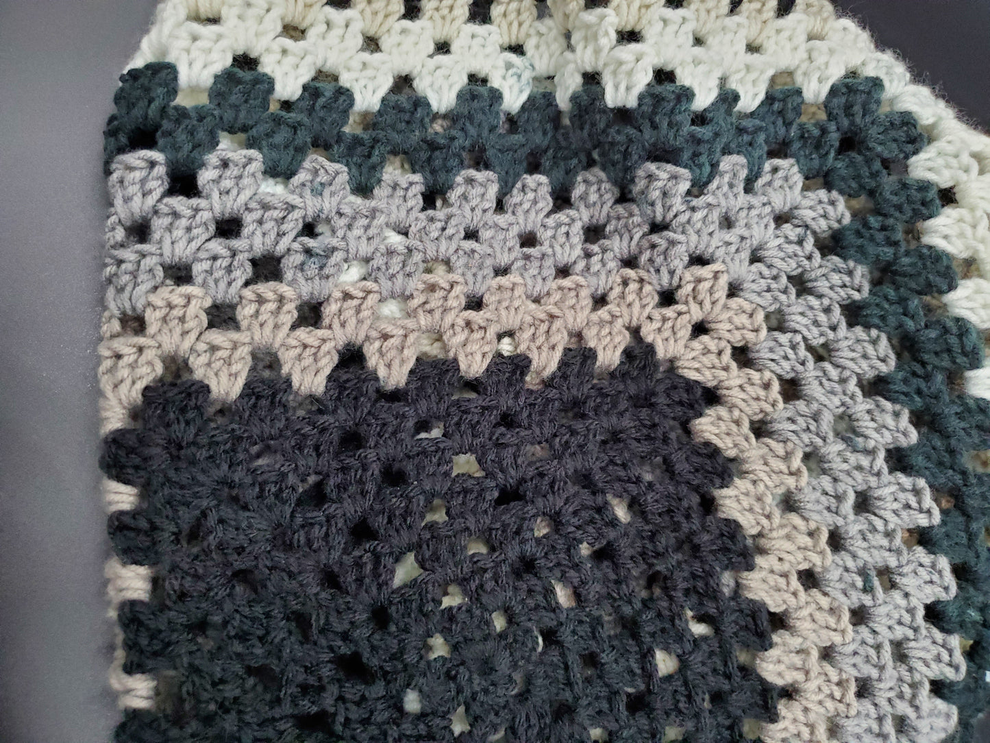 Market Bag / Crocheted Bag / Black, Grey, White