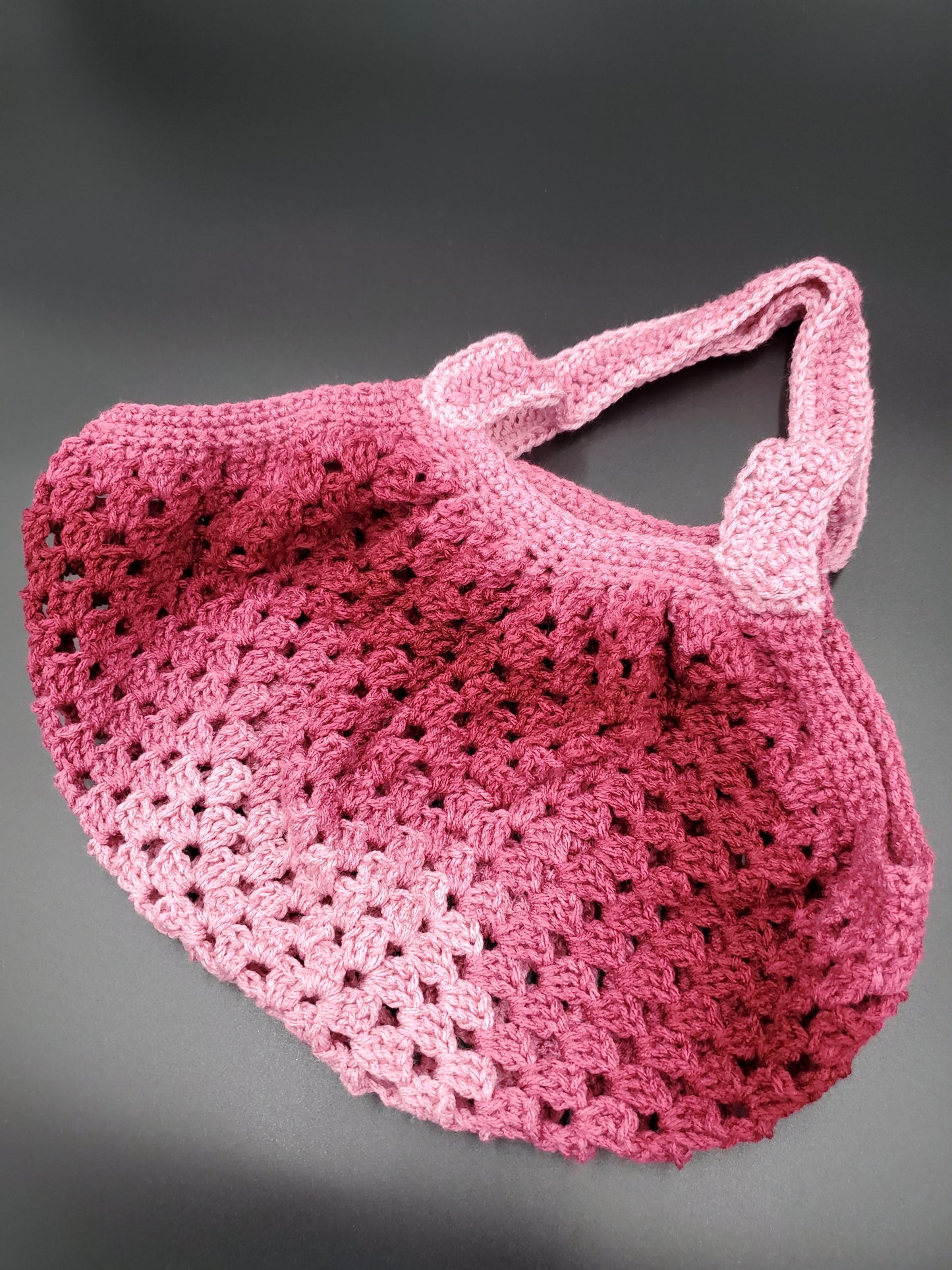 Market Bag / Crocheted Bag / Pink Ombre