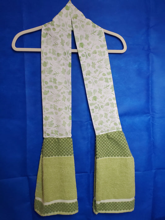 Kitchen Scarf / Kitchen Towel / Kitchen Boa / Herbs-green towel