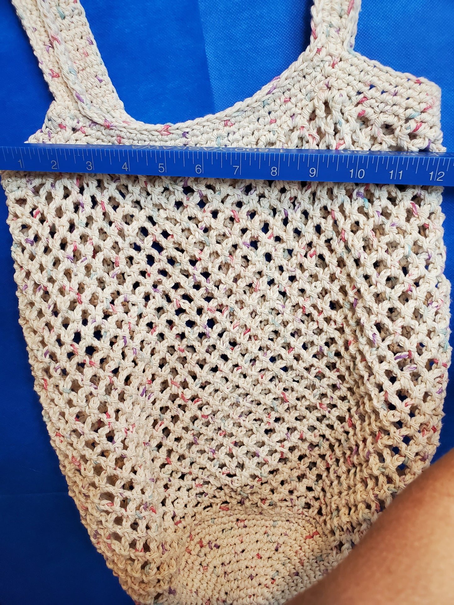 Market Bag / Crocheted Bag / Off white with color flecks
