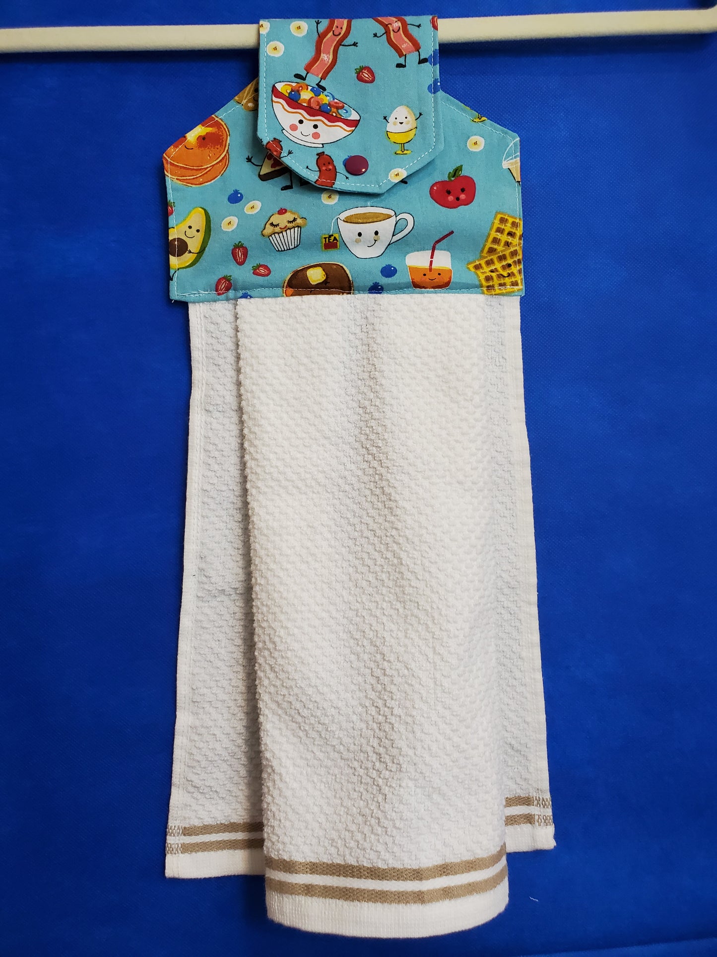 Kitchen Towel / Snap Tab hanging towel / Breakfast Foods