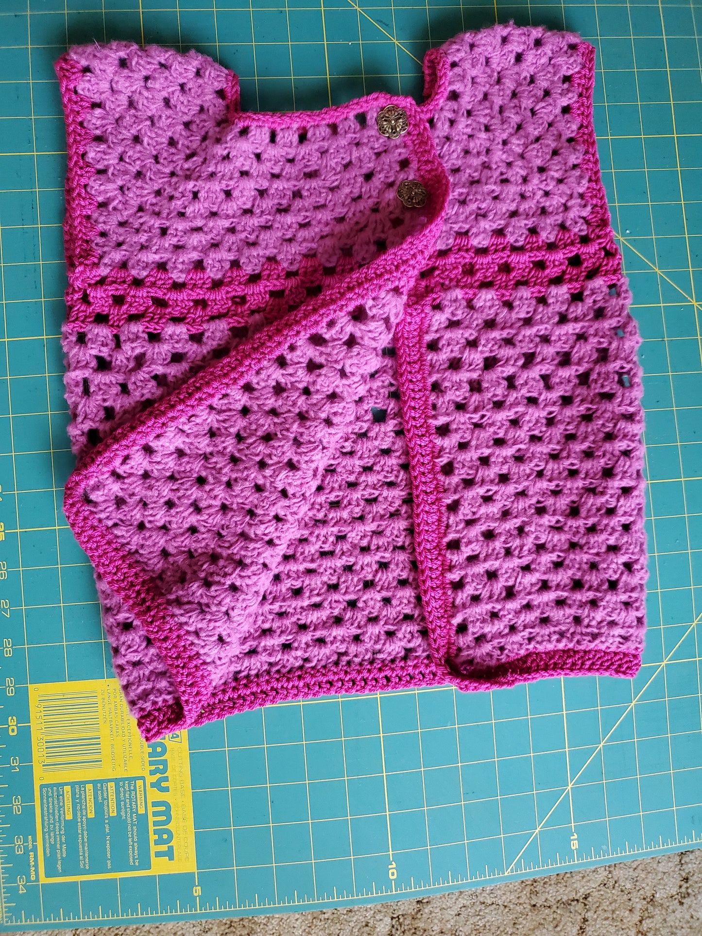 Cardigan, Childs button front; Pink