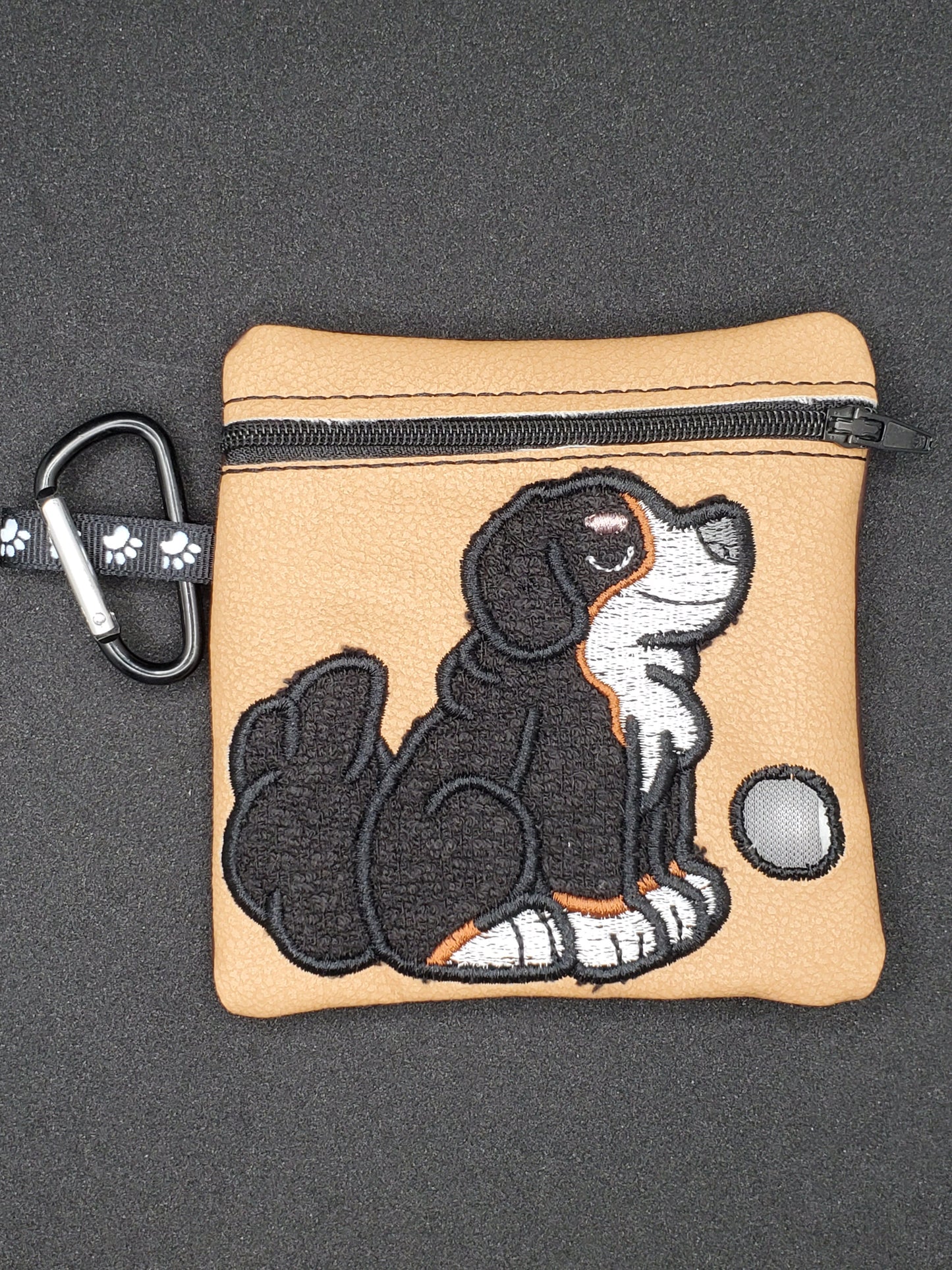 Bernese Mountain Dog - Pet Poo/waste bag holder / Faux Leather Bag