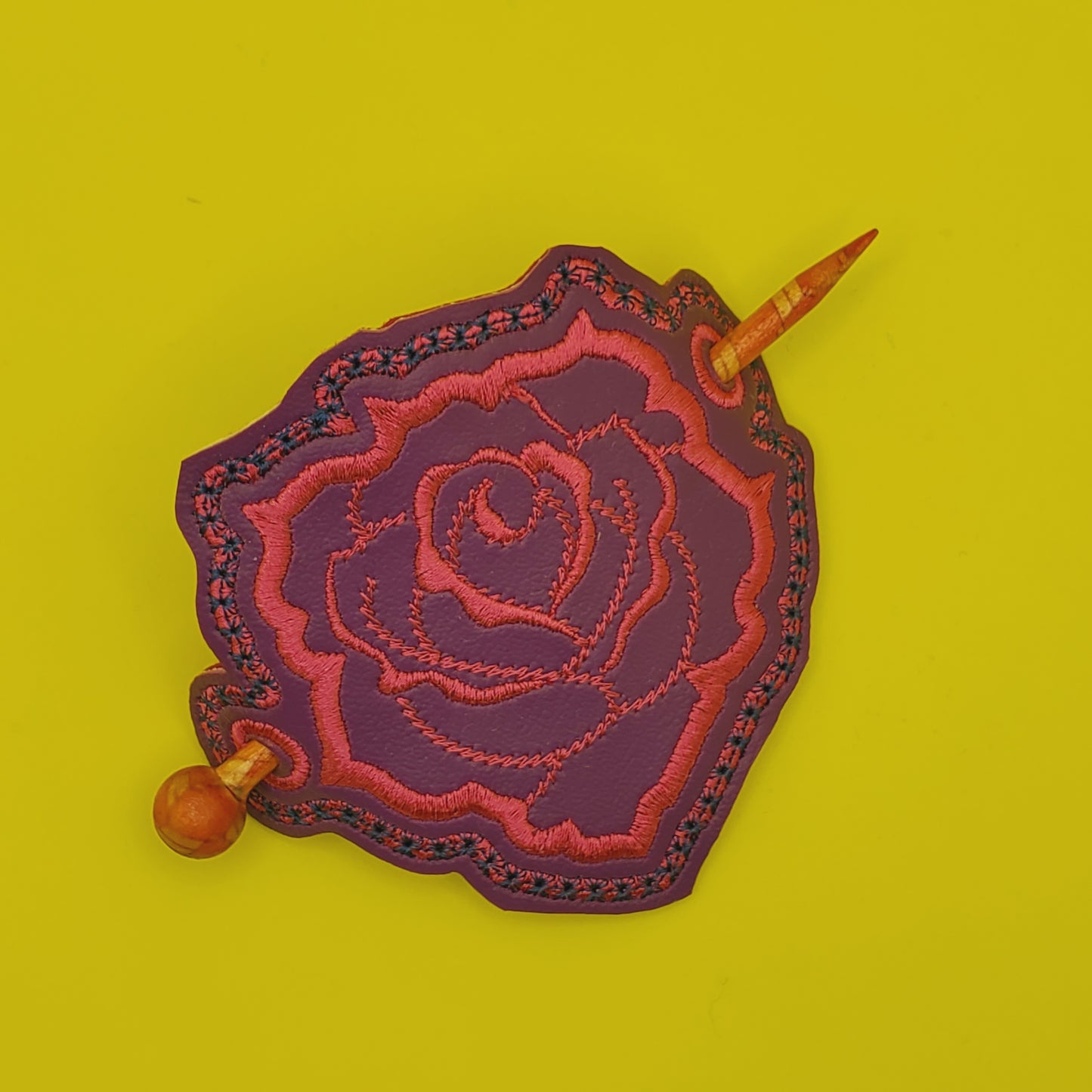 Rose Hair Barrette w/painted stick