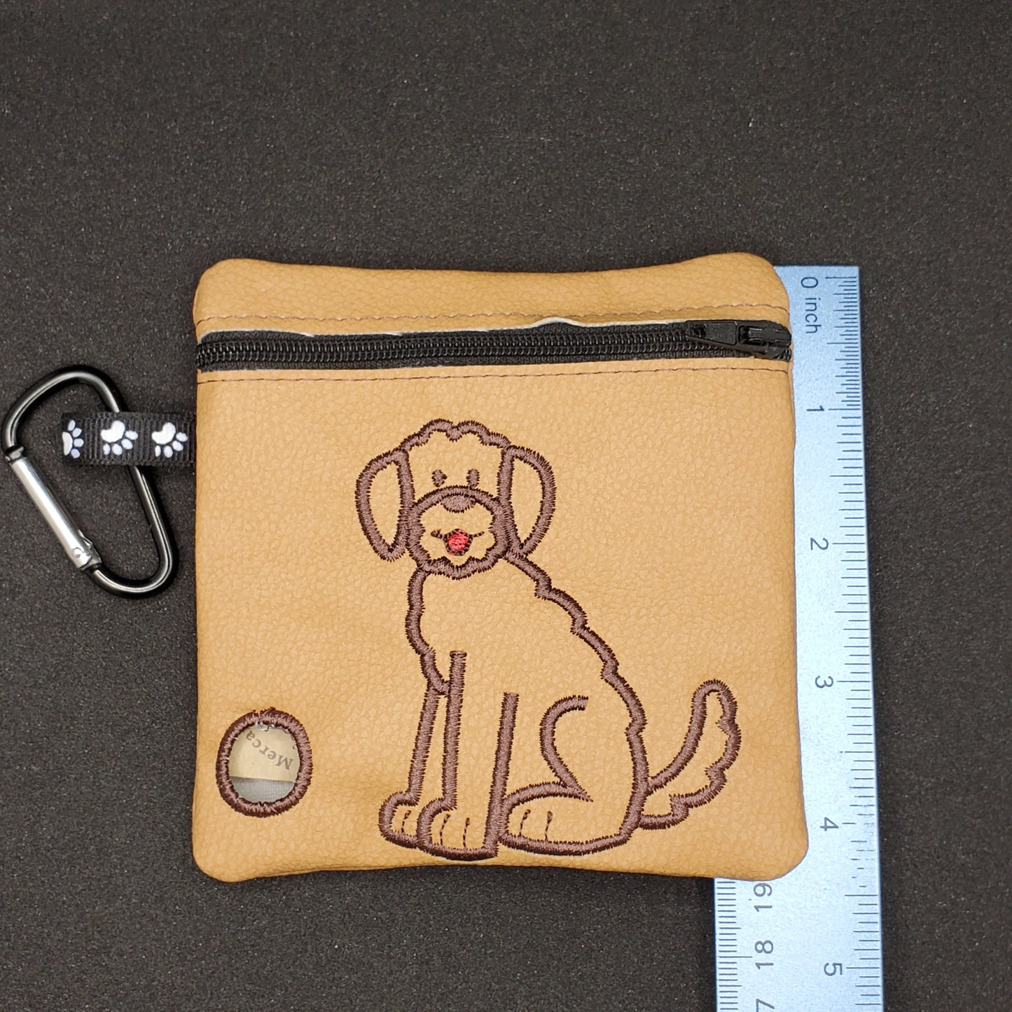 Labradoodle  / Golden Doodle Dog Poo bag holder / Tan Doodle Outline